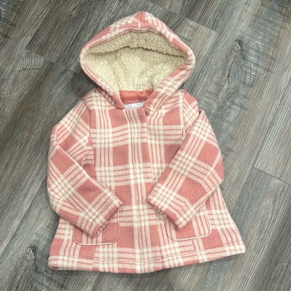 Baby Pink Plaid Shacket/ Pea Coat - Picture 1 of 5